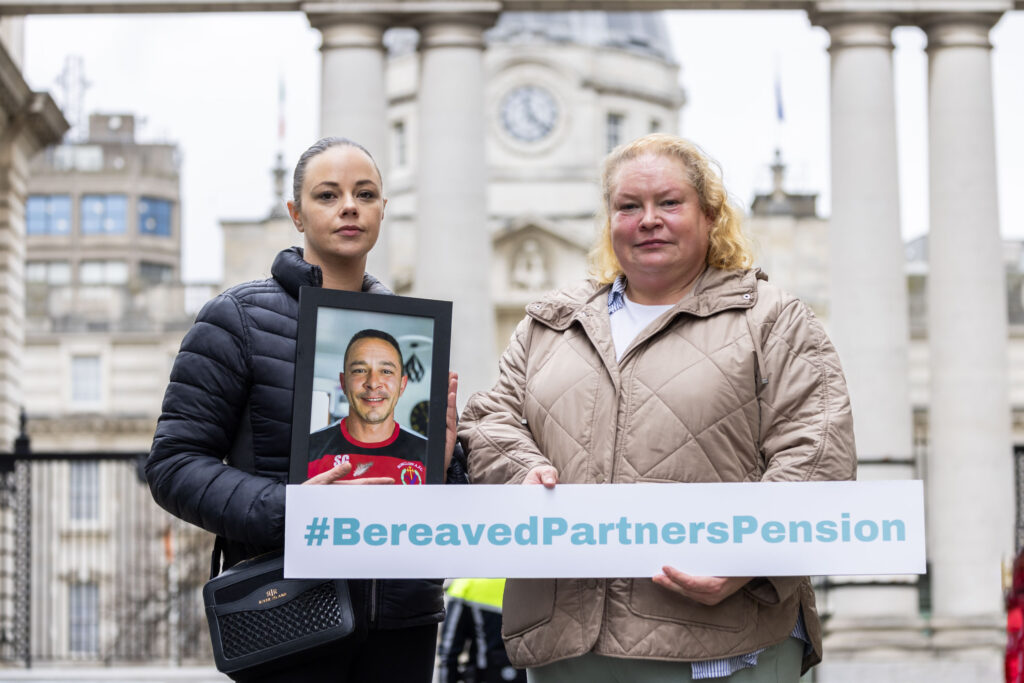 Ilona Cyparska and Maria Doyle, bereaved partners both waiting on the Bereaved Partner’s Pension bill.